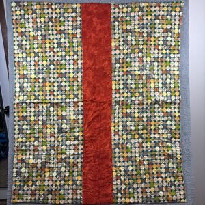 Project Linus Handmade Reversible‎ Monkey Patchwork Polka Dot Quilt 52x42 Green
